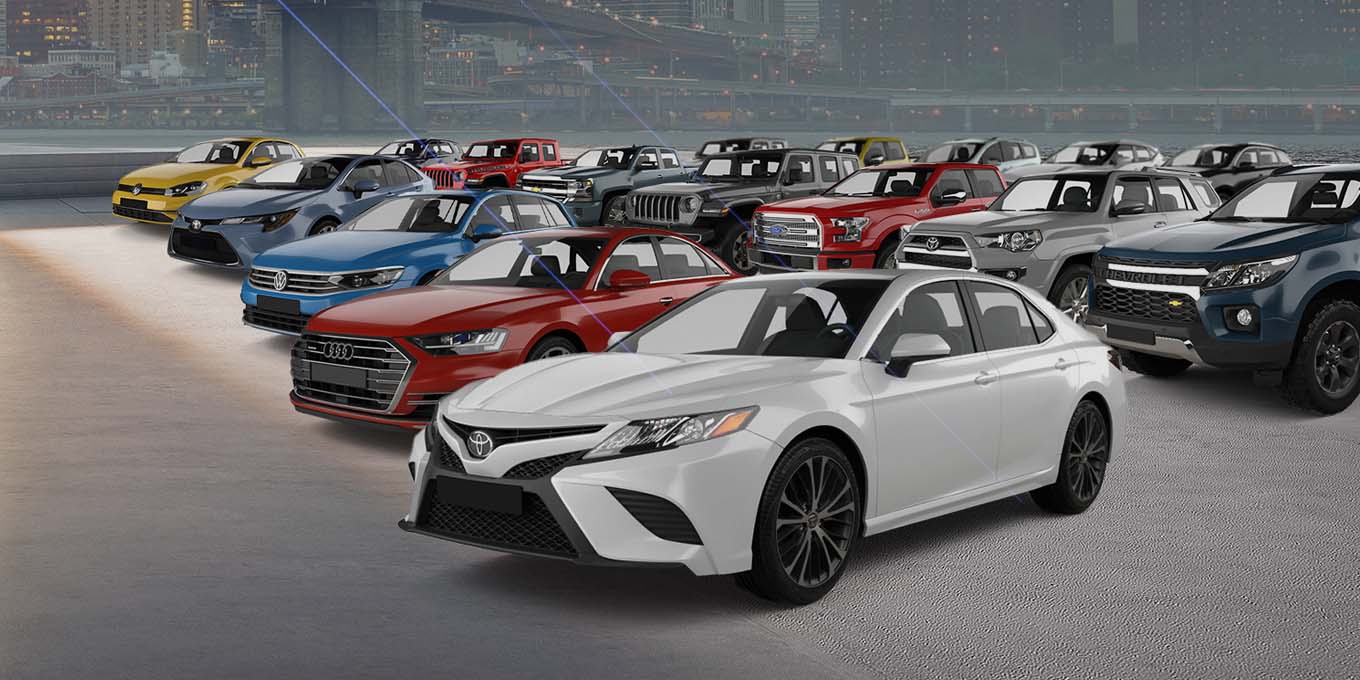 Fleet of vehicles at our Queens Auto Dealership